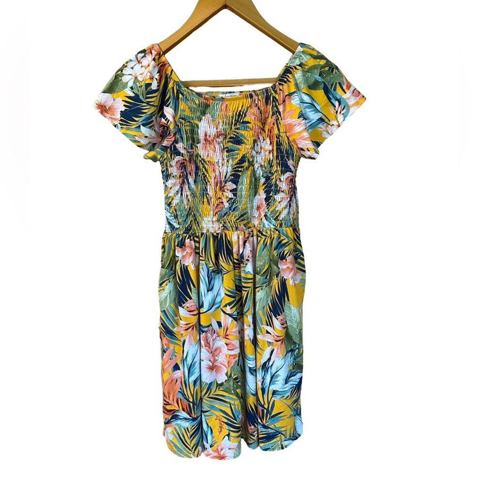 Speechless Kids Tropical Floral Smocked Maxi Dress EUC Sz 16